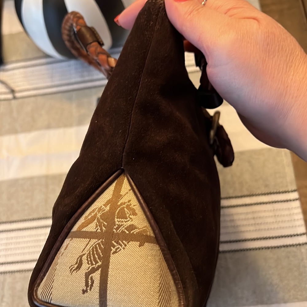 Burberry Suede & Leather Satchel - Picture 2 of 8